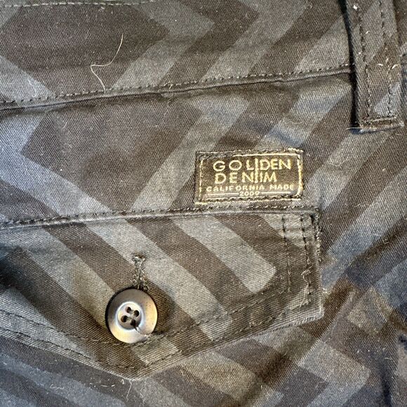 Men’s golden denim pants size 38 elastic bottom - Picture 6 of 8